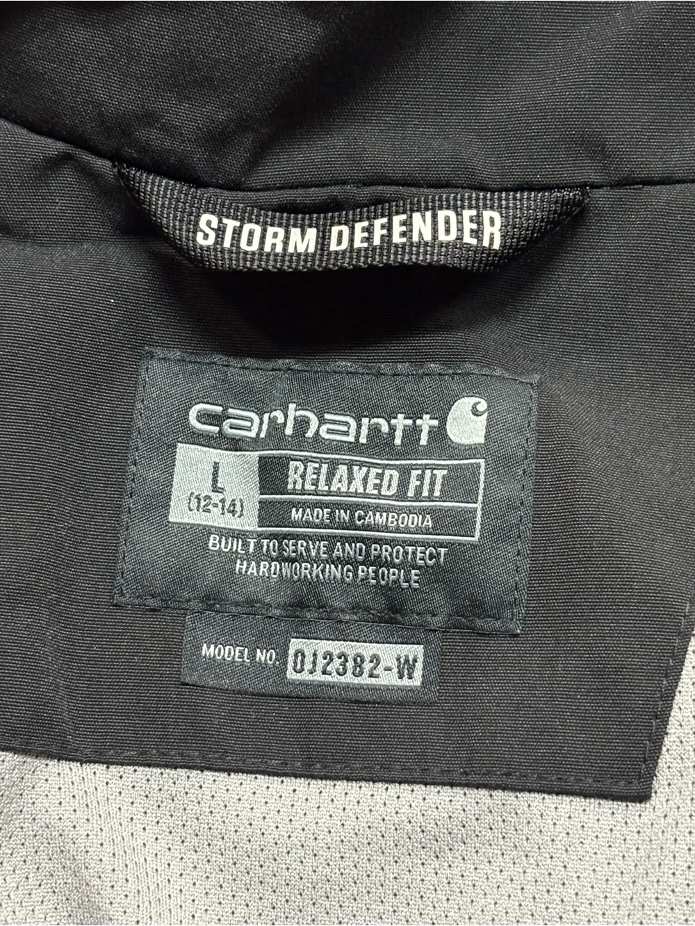 Carhartt Black Hooded Work Jacket with Front Patch Pockets - Picture 2 of 9